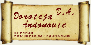 Doroteja Andonović vizit kartica